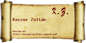 Keczer Zoltán névjegykártya