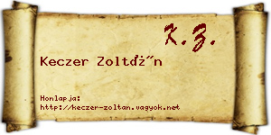 Keczer Zoltán névjegykártya